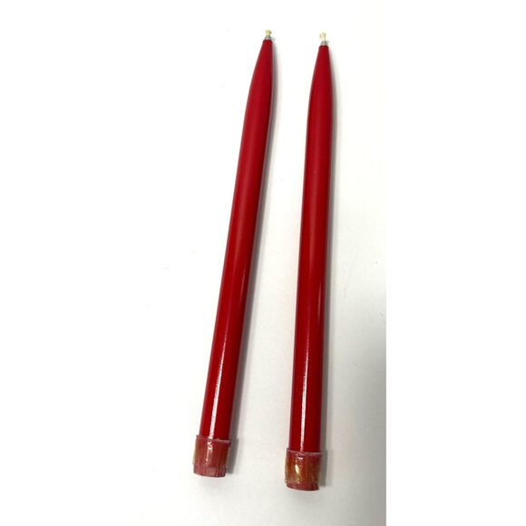 Vintage Set Of 2 12" Red Lifetime Candles CIR-495 In Original Box Never Used - Picture 7 of 9